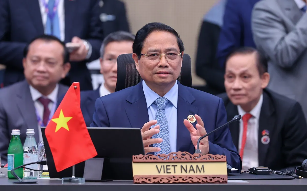 Cùng lãnh đạo các nước ASEAN và Tổng thống Hoa Kỳ Donald Trump tham dự Hội nghị Cấp cao ASEAN - Hoa Kỳ lần thứ 13, Thủ tướng Phạm Minh Chính đề xuất 4 định hướng lớn trong hợp tác ASEAN - Hoa Kỳ - Ảnh: VGP/Nhật Bắc Cùng lãnh đạo các nước ASEAN và Tổng thống Hoa Kỳ Donald Trump tham dự Hội nghị Cấp cao ASEAN - Hoa Kỳ lần thứ 13, Thủ tướng Phạm Minh Chính đề xuất 4 định hướng lớn trong hợp tác ASEAN - Hoa Kỳ - Ảnh: VGP/Nhật Bắc