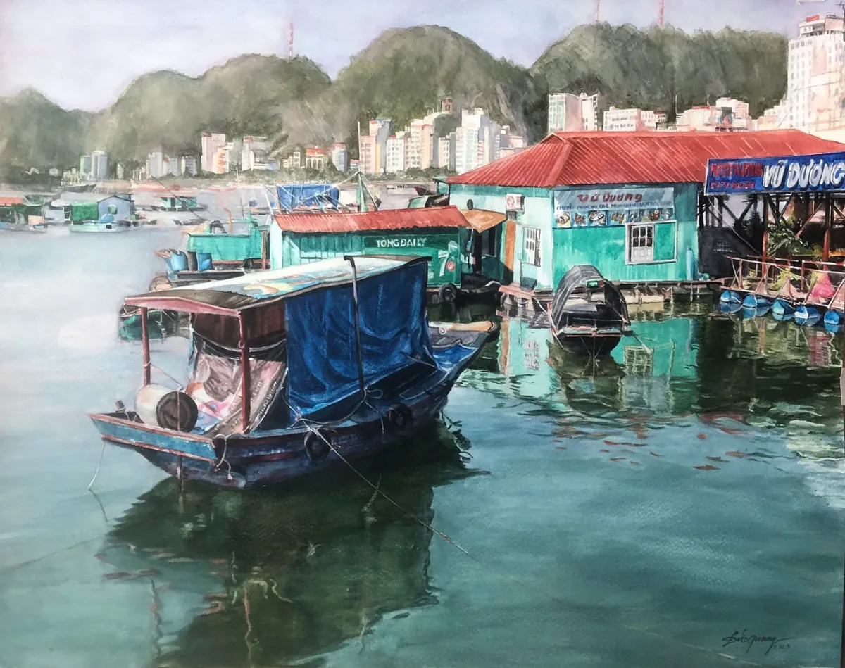 Cảnh sắc quê hương trong “Trở về” của họa sĩ Nguyễn Đức Quang - Ảnh 2.