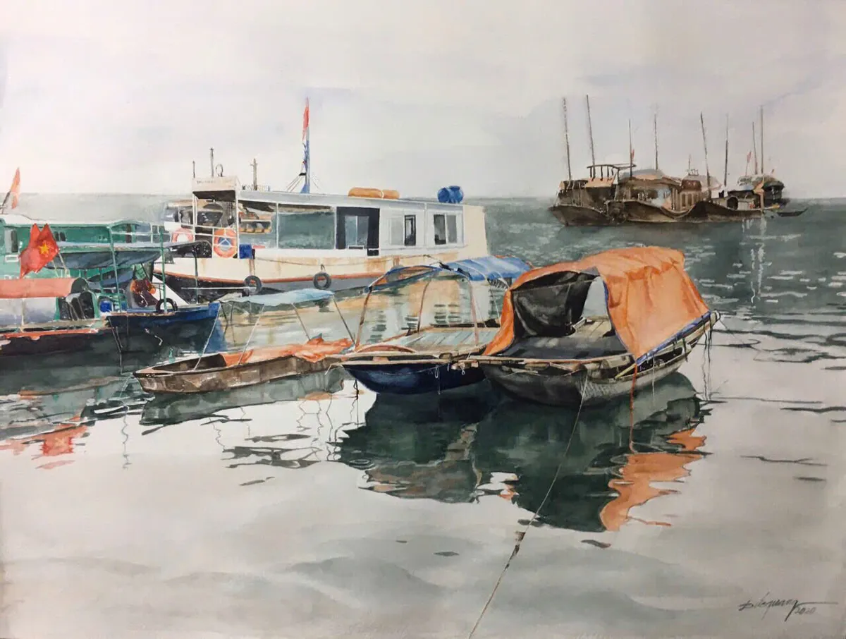 Cảnh sắc quê hương trong “Trở về” của họa sĩ Nguyễn Đức Quang - Ảnh 1.
