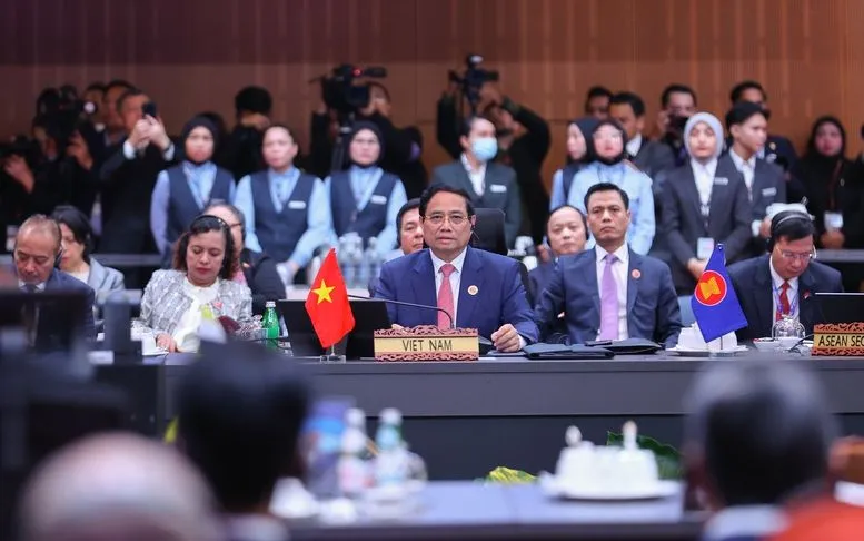 Thủ tướng Chính phủ Phạm Minh Chính phát biểu tại Hội nghị Cấp cao ASEAN - Trung Quốc 28 - Ảnh: VGP