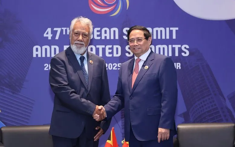 Thủ tướng Chính phủ Phạm Minh Chính gặp Thủ tướng Timor-Leste Xanana Gusmão - Ảnh: VGP