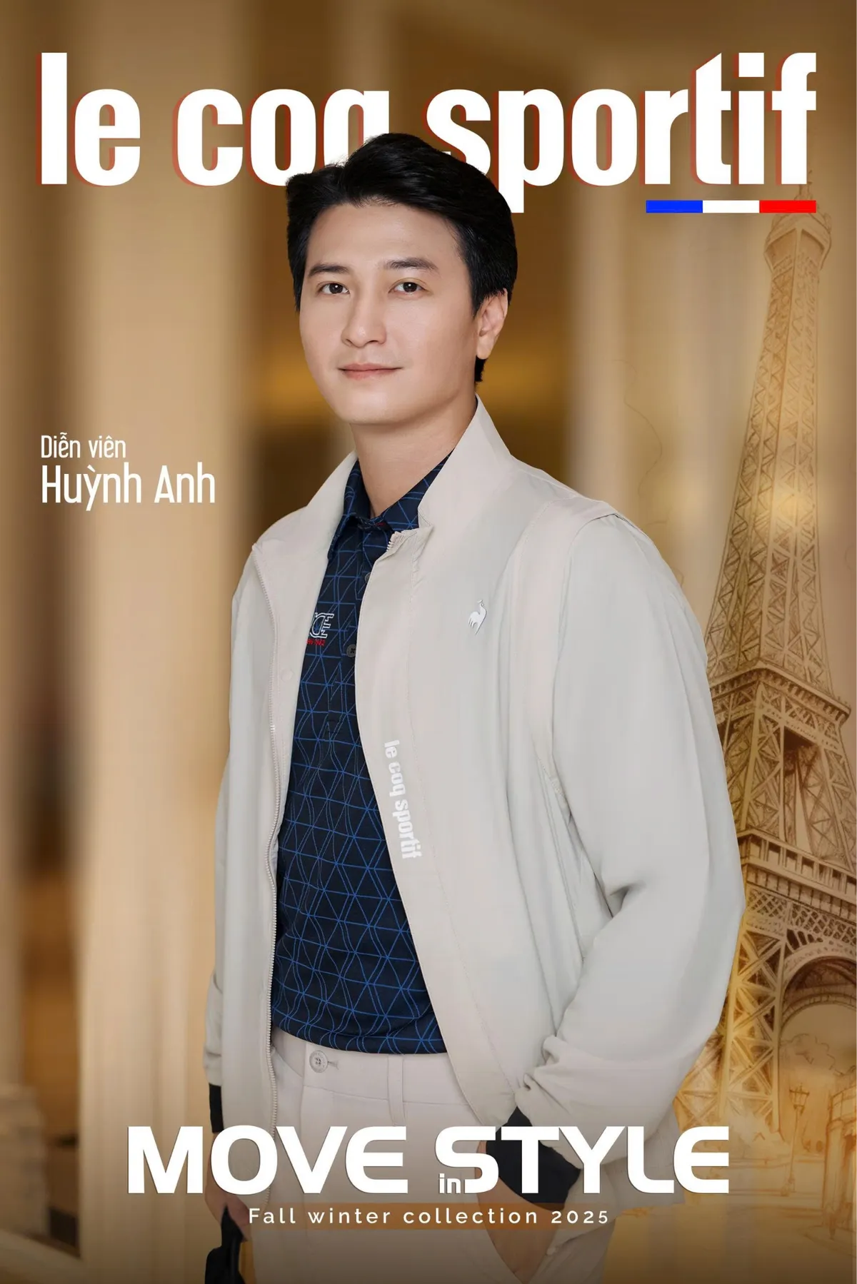 Diễn viên Huỳnh Anh ‘Cách Quý ông Pháp 1mm” trong BST thu đông của le coq sportif - Ảnh 1.