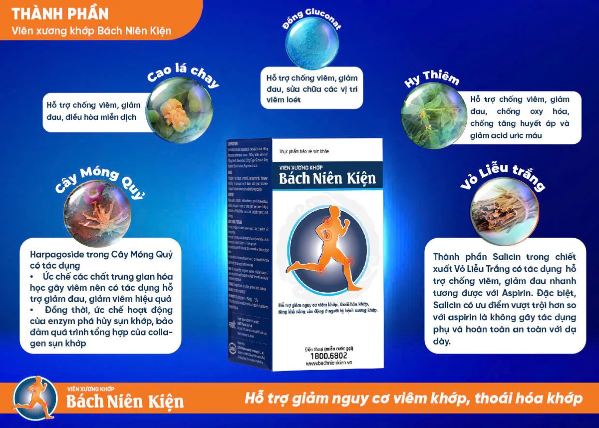 Bách Niên Kiện – Hiệu quả khác biệt trong hỗ trợ điều trị viêm khớp, thoái hóa khớp- Ảnh 3. Bách Niên Kiện – Hiệu quả khác biệt trong hỗ trợ điều trị viêm khớp, thoái hóa khớp- Ảnh 3.