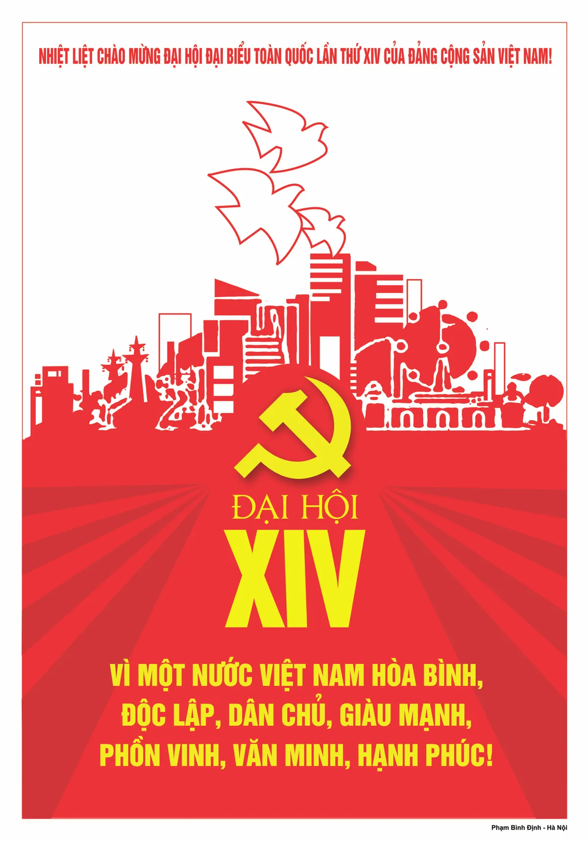 17 tranh cổ động tuyên truyền Đại hội Đảng - Ảnh 7.