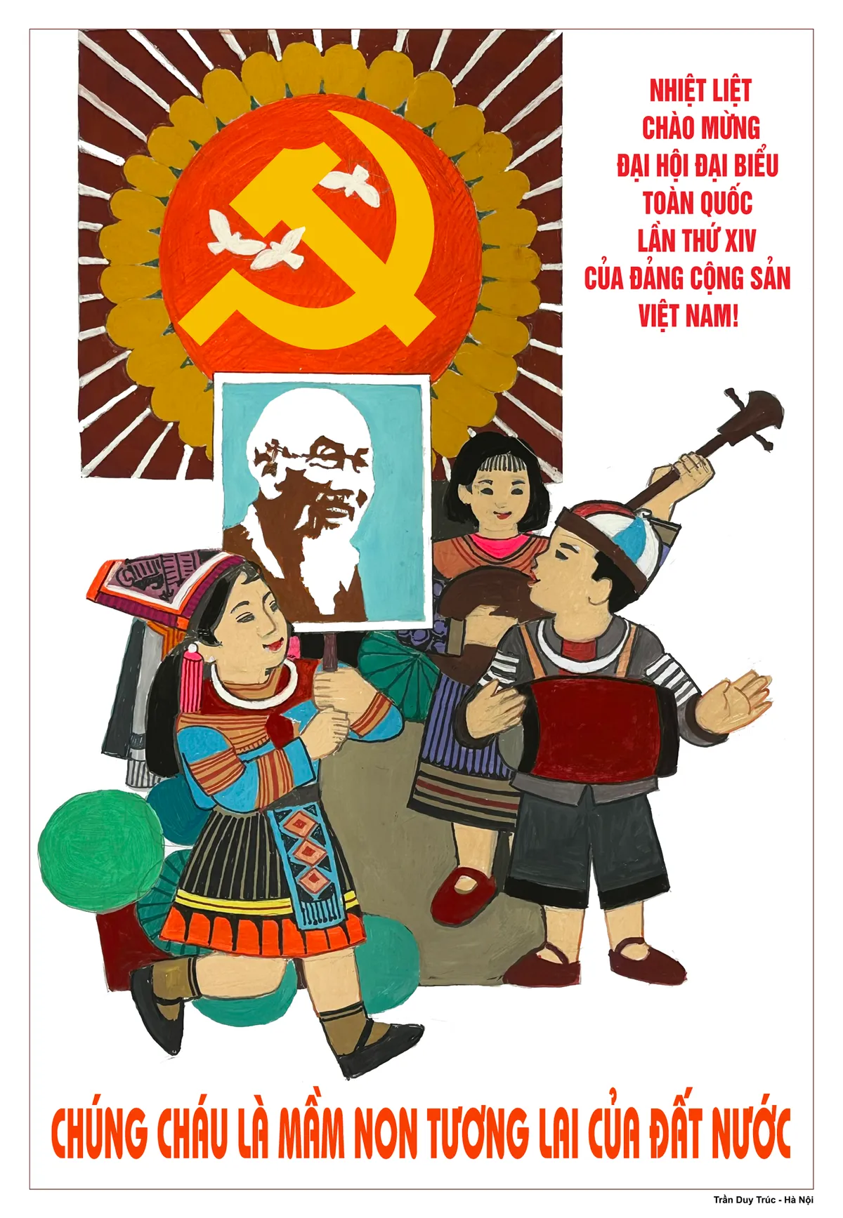 17 tranh cổ động tuyên truyền Đại hội Đảng - Ảnh 5.