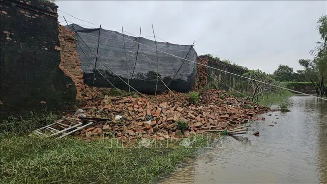 Mưa lũ làm một đoạn tường Hoàng thành Huế bị sập - Ảnh 2.