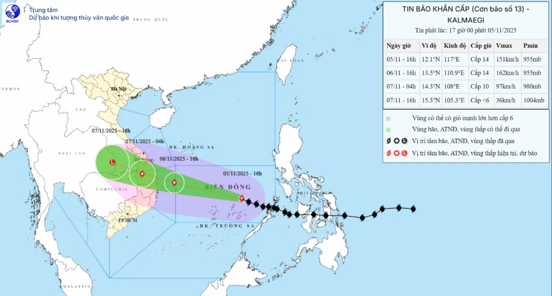 Bão Kalmaegi gây sóng biển cao 8-10m, Huế đến Đắk Lắk đề phòng nước biển dâng cao gây ngập úng từ 6/11 - Ảnh 1.