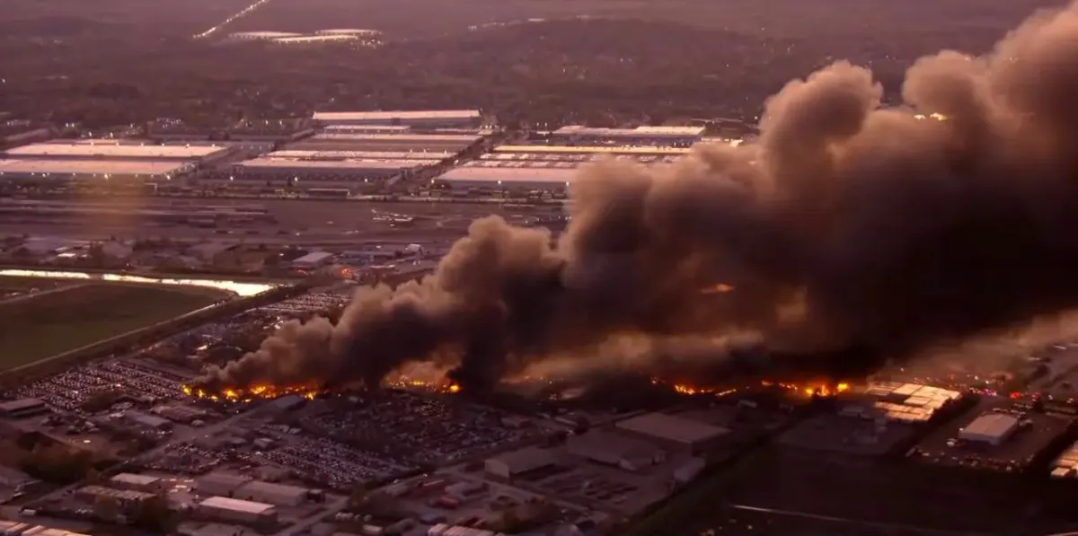 Máy bay chở hàng Mỹ rơi, bốc cháy thành quả cầu lửa, ít nhất 4 người thiệt mạng - Ảnh 2.