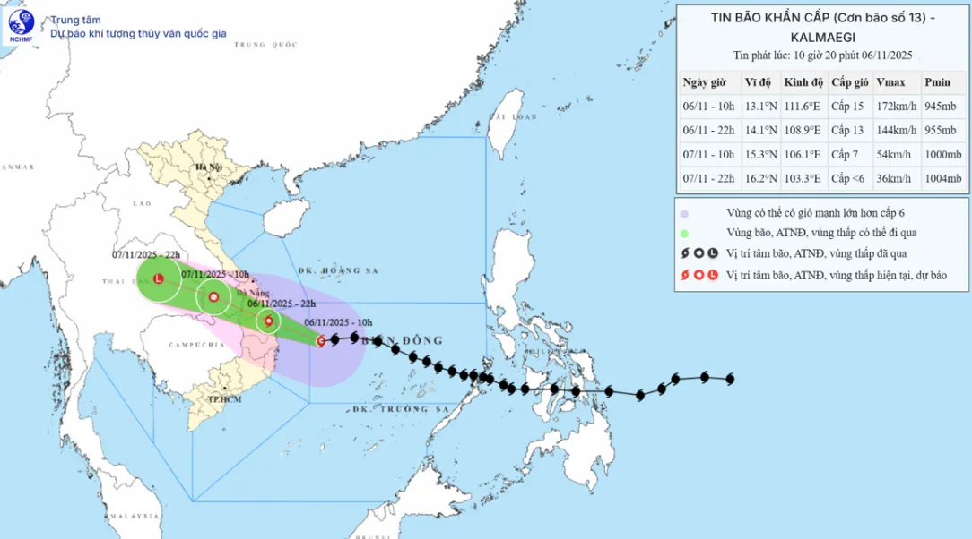 Bão số 13 giật trên cấp 17, cách Gia Lai 270km - Ảnh 1.