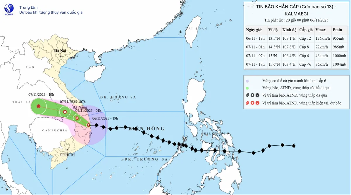 Bão số 13 giật cấp 14, nguy cơ ngập úng, sạt lở và dông lốc diện rộng - Ảnh 1.