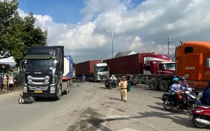 Hiện trường vụ tai nạn thương tâm. Ảnh: PLO