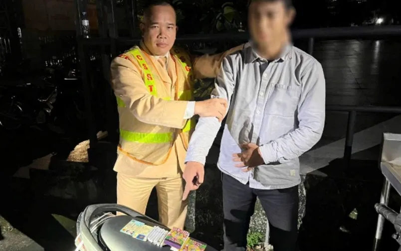 Đối tượng bị phát hiện, bắt giữ. Ảnh: Công an Hà Nội