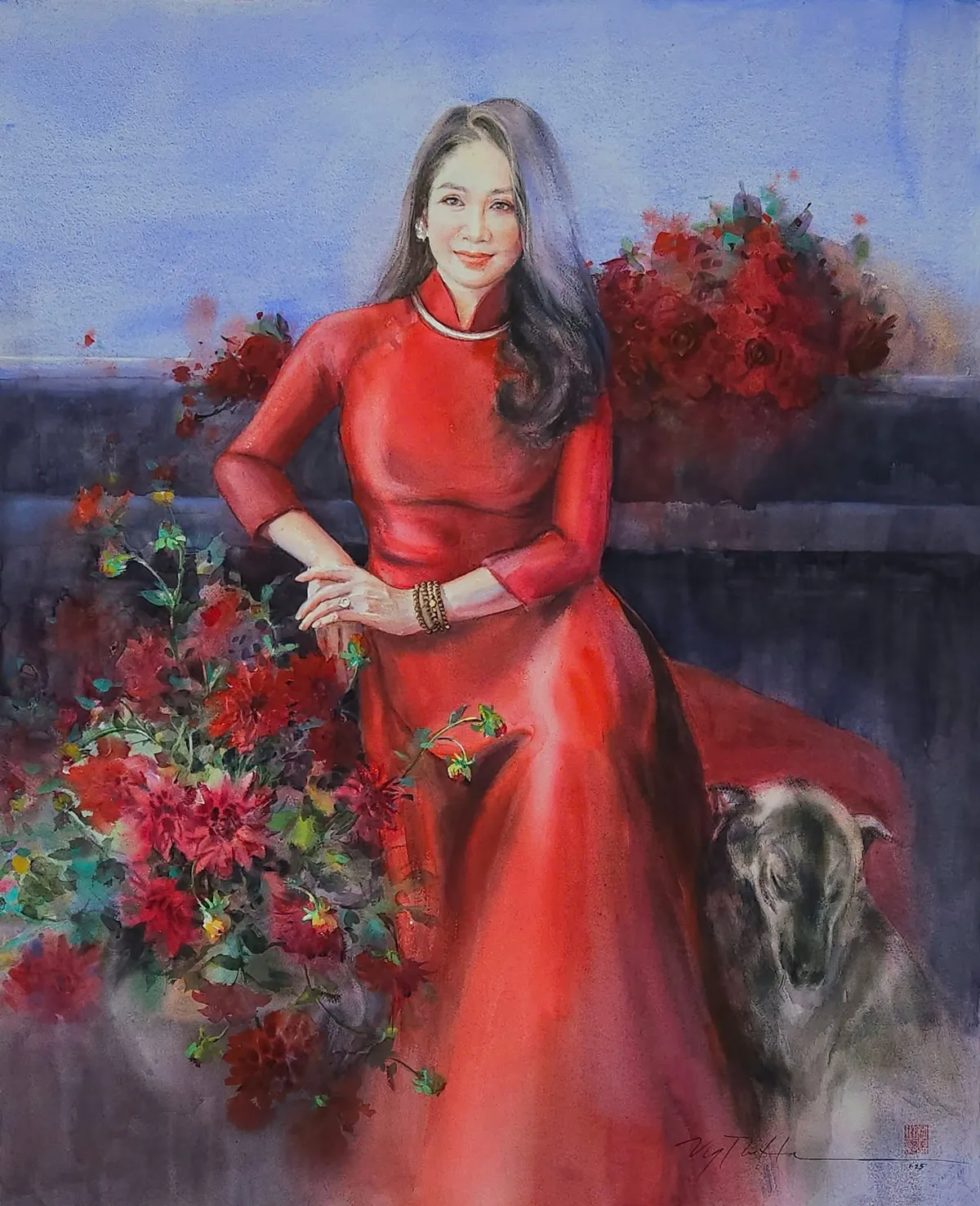 Triển l&atilde;m ch&acirc;n dung m&agrave;u nước: Bản giao hưởng sắc m&agrave;u v&agrave; cảm x&uacute;c   - Ảnh 3.