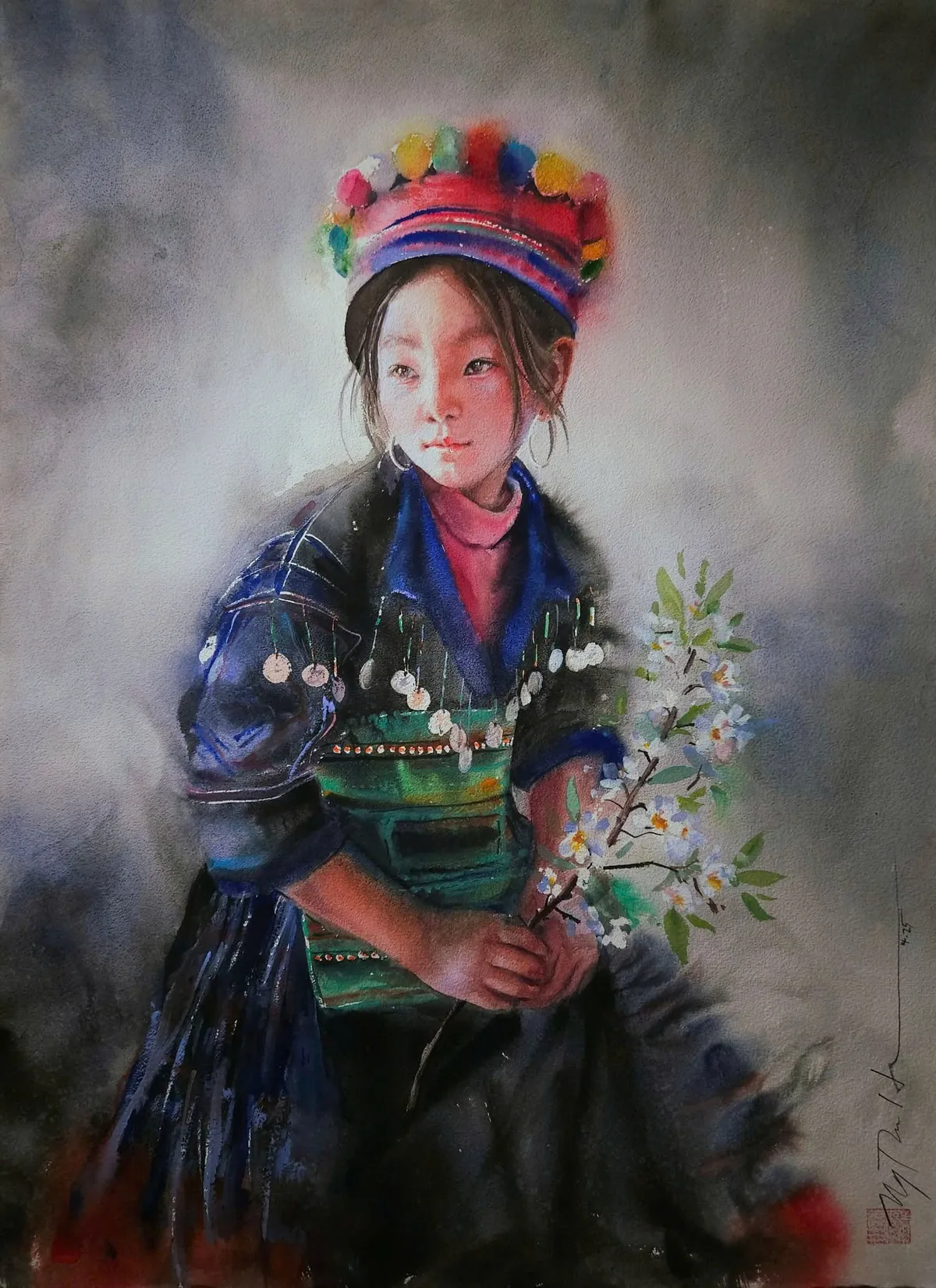 Triển l&atilde;m ch&acirc;n dung m&agrave;u nước: Bản giao hưởng sắc m&agrave;u v&agrave; cảm x&uacute;c   - Ảnh 6.