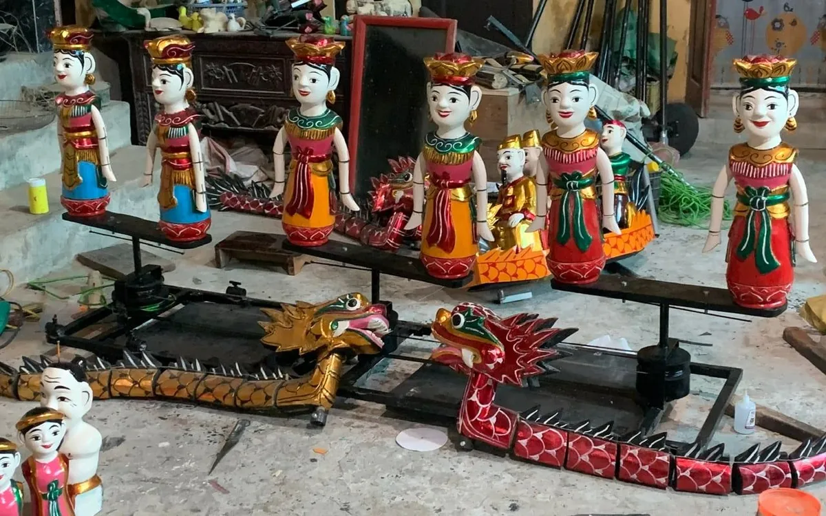 Xưởng tạo hình con rối Phan Duy Triển ở làng Rạch (Ảnh: NVCC)