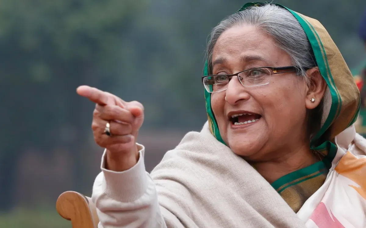 Bà Sheikh Hasina phát biểu tại một cuộc họp báo ở Dhaka ngày 6/1/2014 (Ảnh: AP)
