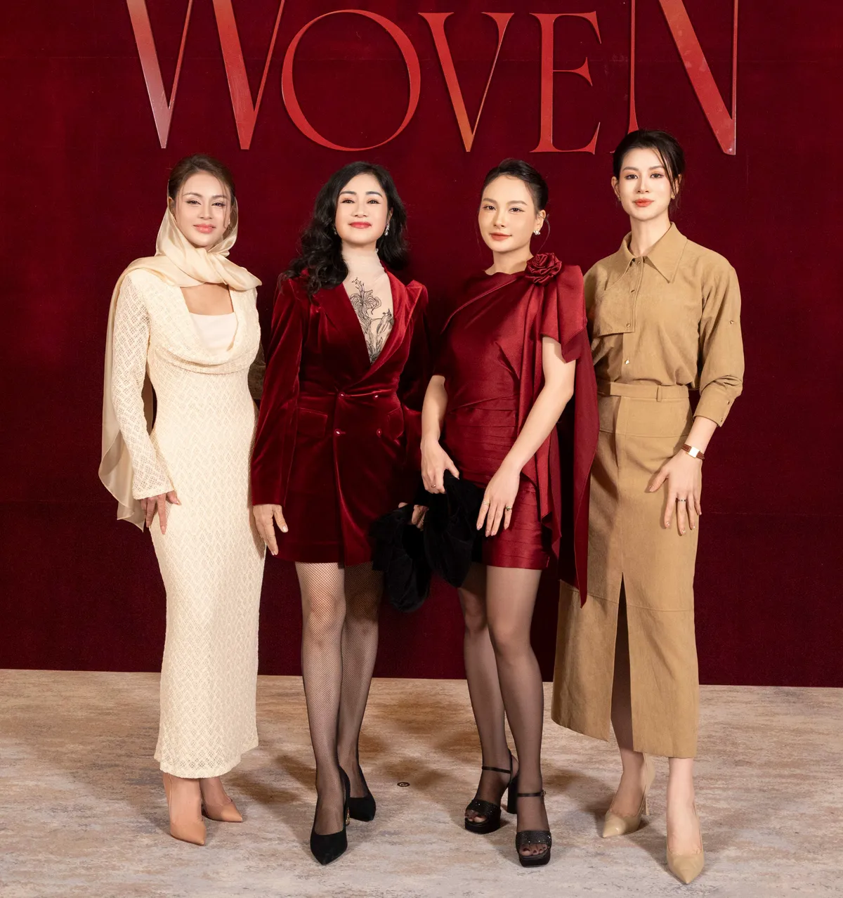 Hồng Diễm, Lương Thu Trang, Việt Hoa 'gây sốt' trên thảm đỏ thời trang - Ảnh 1.