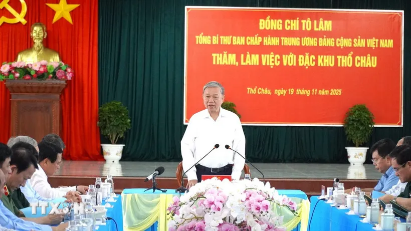 Tổng Bí thư: Xây dựng Thổ Châu trở thành đặc khu biển đảo xanh - mạnh - bền vững - Ảnh 1.