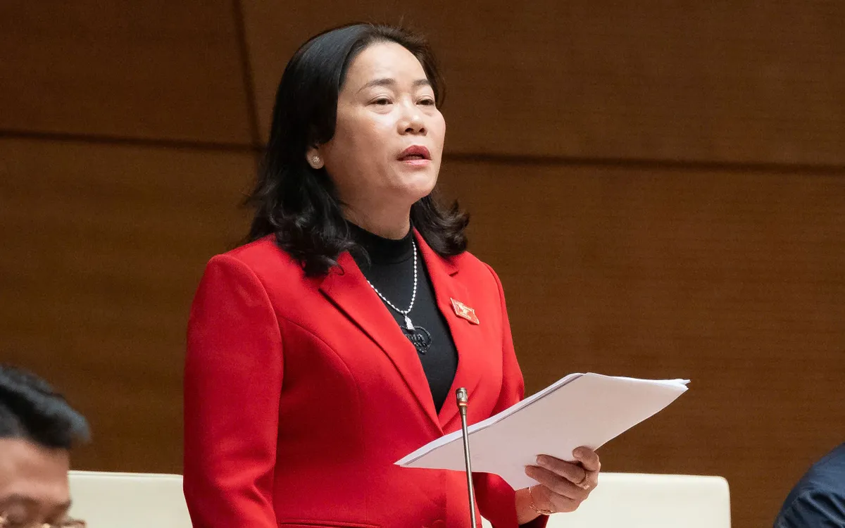 Đại biểu Lê Thị Thanh Lam (TP Cần Thơ) phát biểu