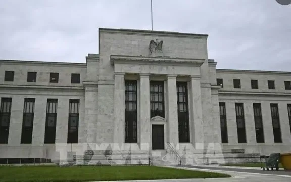 Quang cảnh bên ngoài Cục Dự trữ liên bang Mỹ (Fed). Ảnh: Kyodo/TTXVN