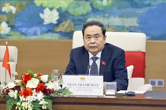 Chủ tịch Quốc hội Trần Thanh Mẫn hội đàm với Chủ tịch Quốc hội Hàn Quốc - Ảnh 1.