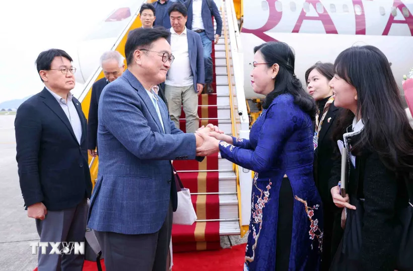 Chủ tịch Quốc hội Hàn Quốc đến Hà Nội, bắt đầu thăm chính thức Việt Nam - Ảnh 1.