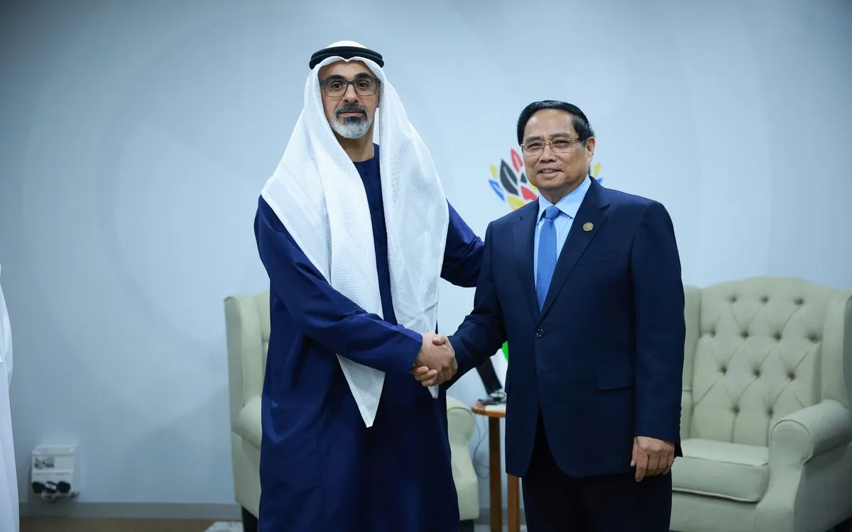 Thủ tướng Phạm Minh Chính khẳng định Việt Nam luôn coi trọng việc củng cố quan hệ hợp tác với UAE - Ảnh: VGP