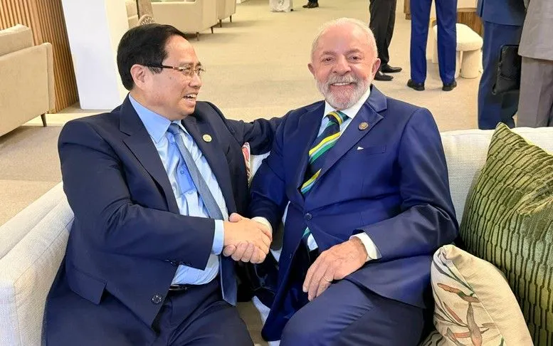 Thủ tướng Phạm Minh Chính và Tổng thống Brazil Lula da Silva - Ảnh: VGP