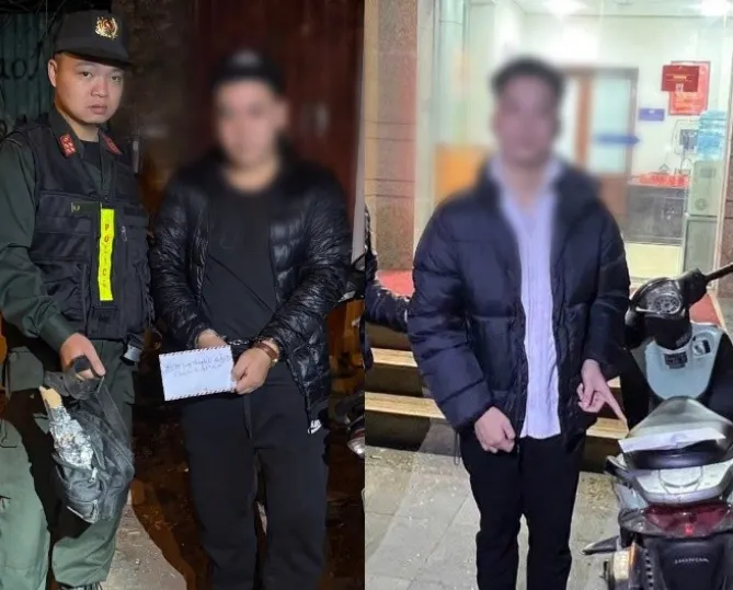 Kiểm tra cặp đ&ocirc;i c&oacute; biểu hiện nghi vấn, ph&aacute;t hiện biển xe giả v&agrave; gậy ba kh&uacute;c trong cốp xe - Ảnh 2.