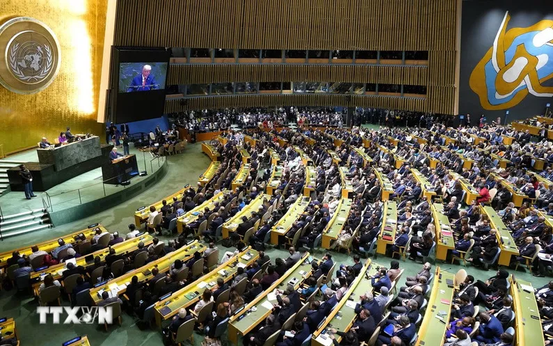Toàn cảnh Khóa họp 80 Đại hội đồng Liên hợp quốc tại New York, Mỹ (Ảnh: THX/TTXVN)