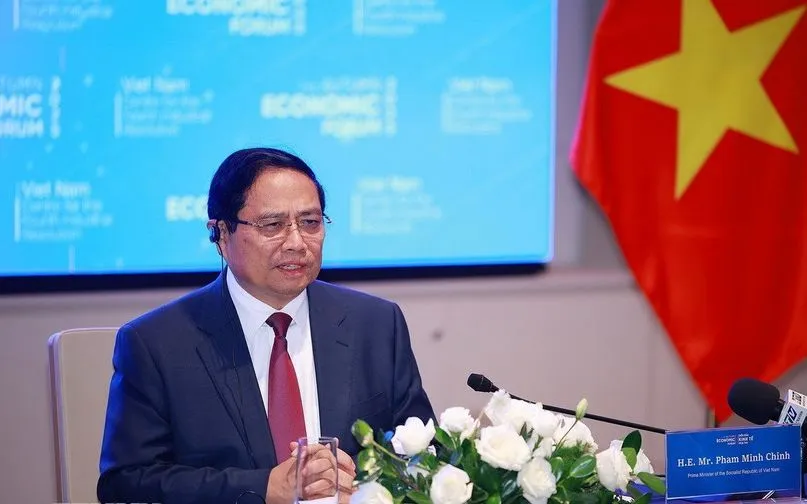 Thủ tướng Phạm Minh Chính tiếp các doanh nghiệp quốc tế về lĩnh vực tài chính. (Ảnh: TTXVN)