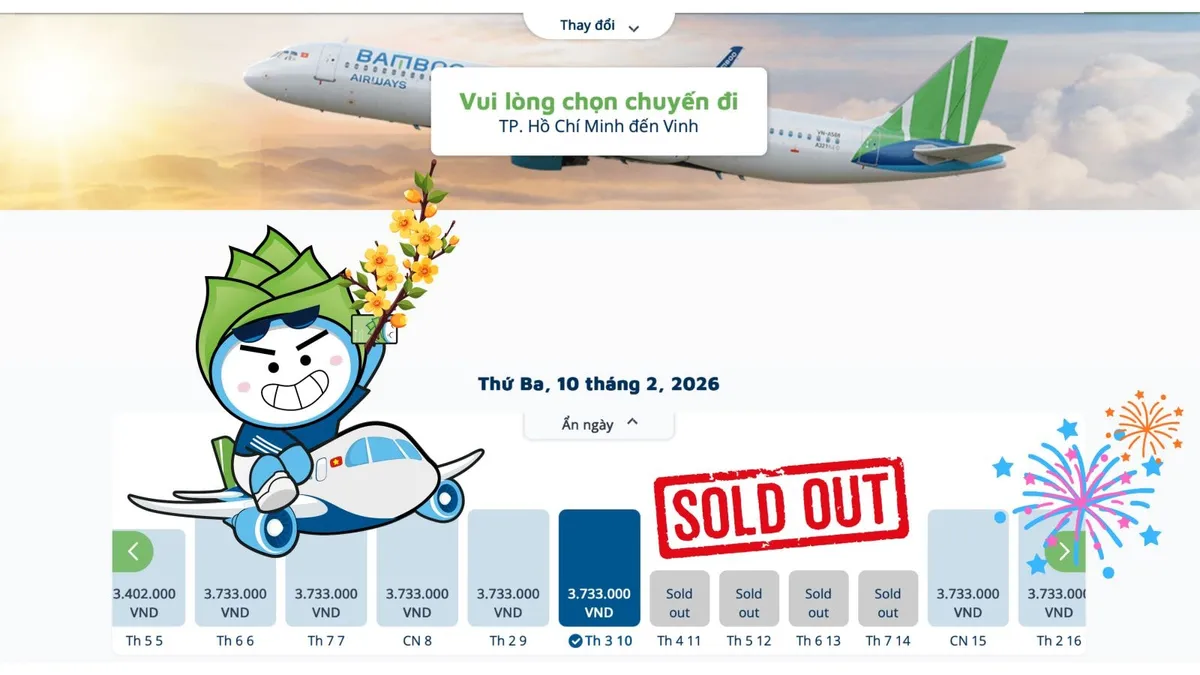 Thị trường vé máy bay Tết 2026: Nhiều chặng bay về miền Trung đã hết chỗ cao điểm - Ảnh 3.