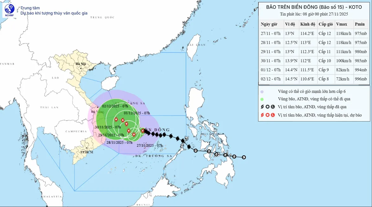Bão số 15 di chuyển chậm, cách đảo Song Tử Tây khoảng 180km - Ảnh 1.
