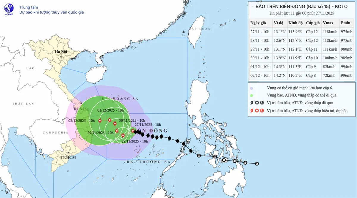 Bão số 15 đang ở giai đoạn mạnh nhất - Ảnh 1.