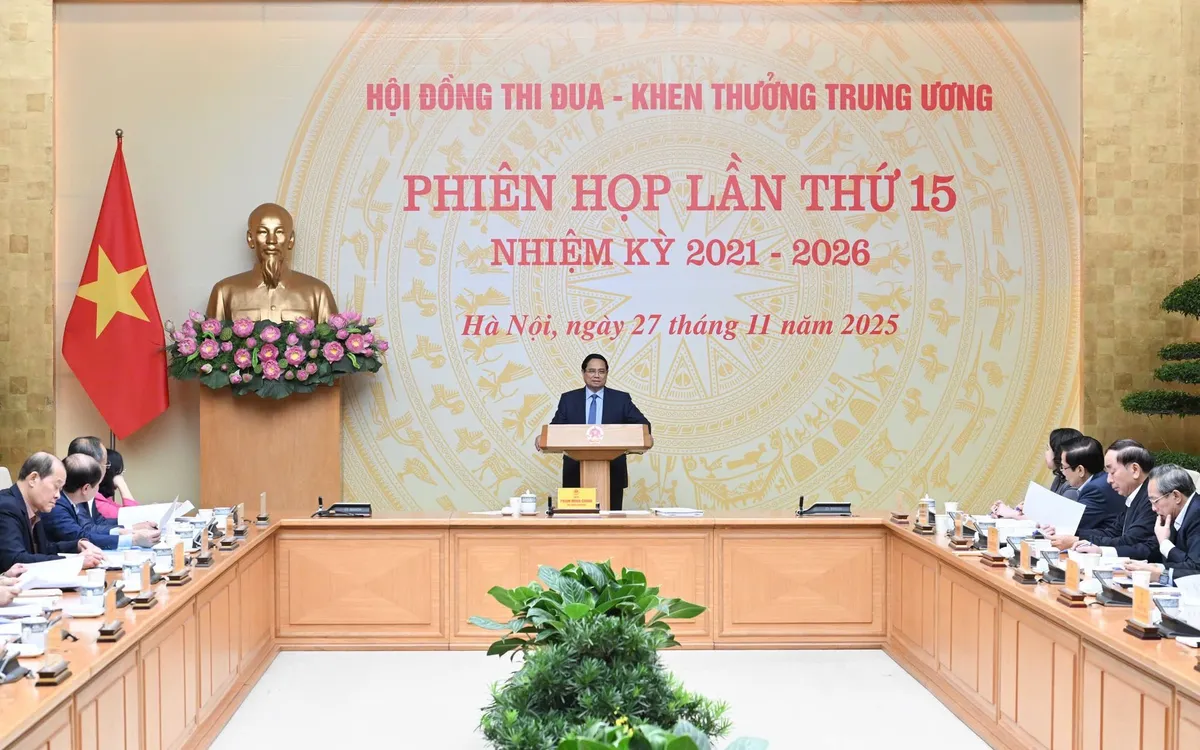 Thủ tướng Chính phủ Phạm Minh Chính, Chủ tịch Hội đồng Thi đua – Khen thưởng Trung ương nhiệm kỳ 2021-2026 (Hội đồng) chủ trì phiên họp lần thứ 15 của Hội đồng - Ảnh: VGP/Nhật Bắc