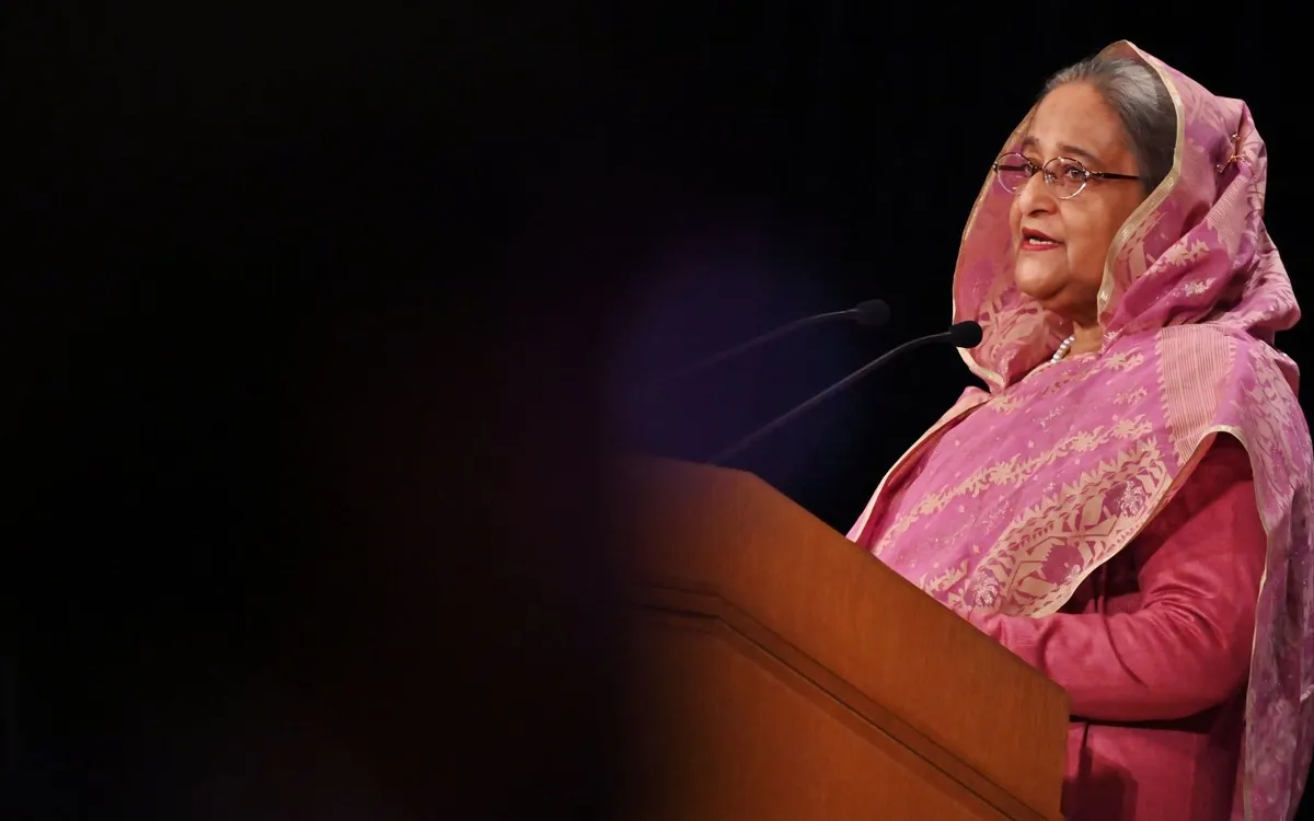 Bà Sheikh Hasina phát biểu tại một diễn đàn ở Tokyo, Nhật Bản, ngày 30/5/2019 (Ảnh: AFP)