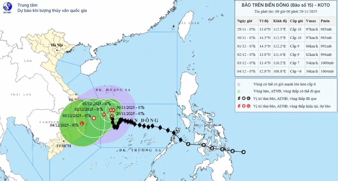 Bão số 15 tiếp tục đổi hướng, sóng cao tới 8m, biển động rất mạnh- Ảnh 1.