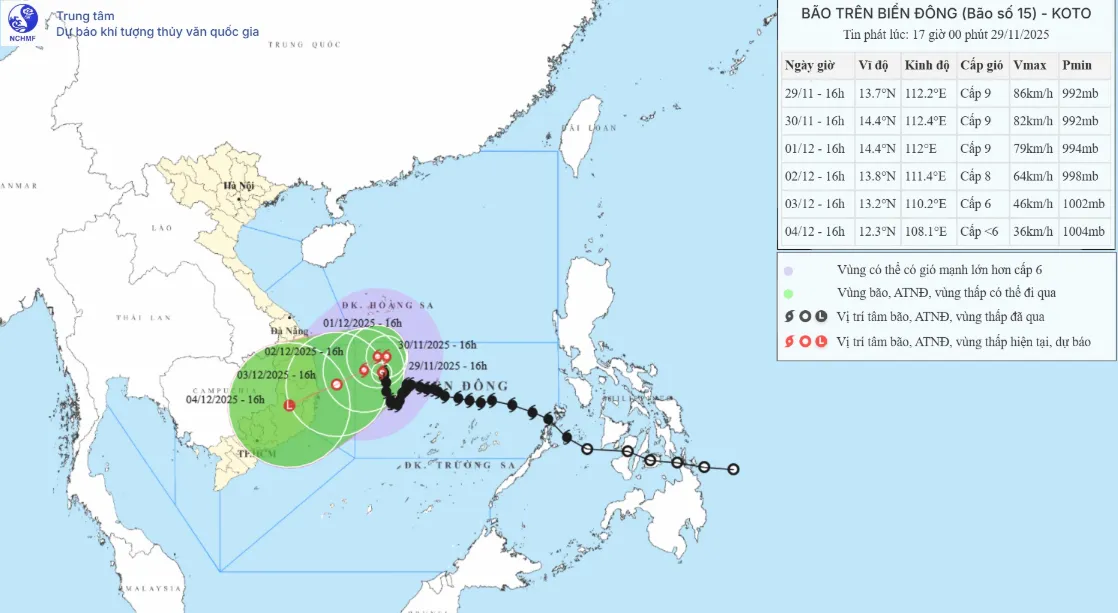 Tin cuối cùng về áp thấp nhiệt đới, bão số 15 giảm cấp di chuyển chậm - Ảnh 1.