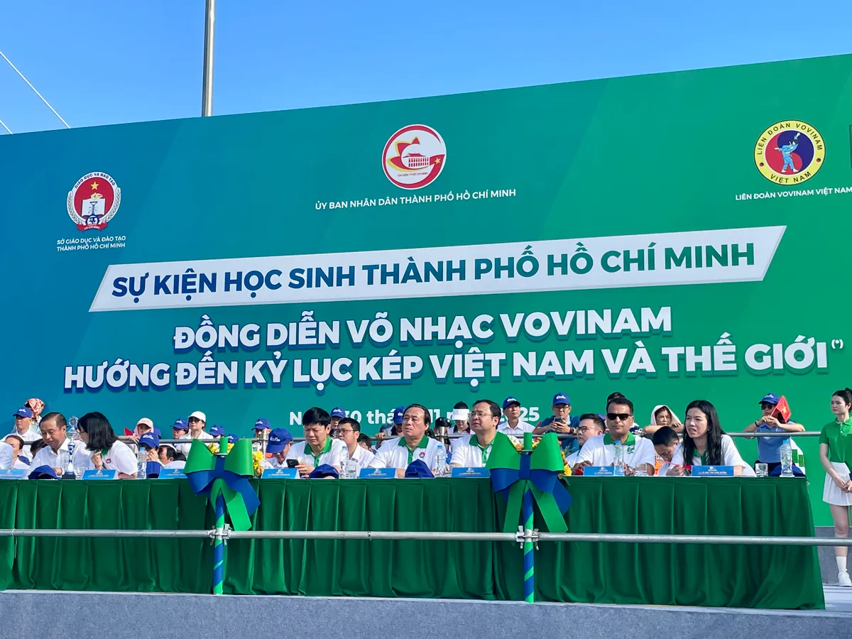 60.000 học sinh TP Hồ Chí Minh xác lập kỷ lục thế giới đồng diễn Vovinam - Ảnh 2.