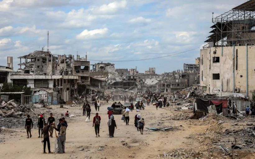 Người dân Palestine tại Dải Gaza (Ảnh: THX/TTXVN)