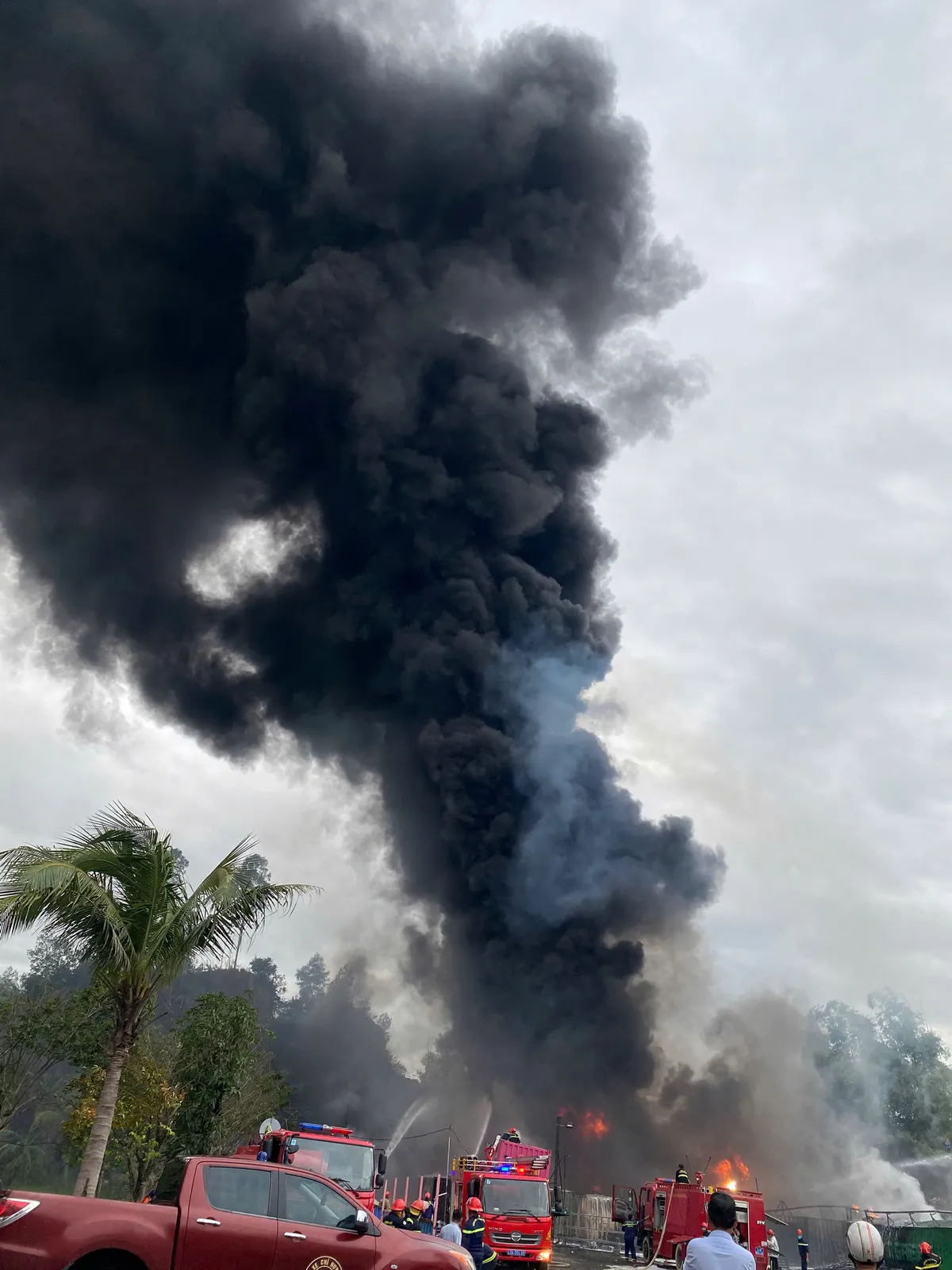 Đà Nẵng: Cháy kho hàng, lửa lan nhanh, phát ra nhiều tiếng nổ lớn - Ảnh 1.