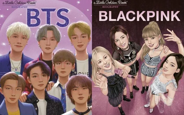 Bìa sách Little Golden Book Biography có sự góp mặt của các nhóm nhạc K-pop BTS và BLACKPINK. Cả hai đều được xuất bản vào đầu năm nay. (Ảnh: Penguin Random House)