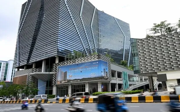 Tòa nhà Prince International Plaza tại Phnom Penh, nơi Prince Group phủ nhận liên quan đến các hoạt động phi pháp (Ảnh: AFP/Getty Images)