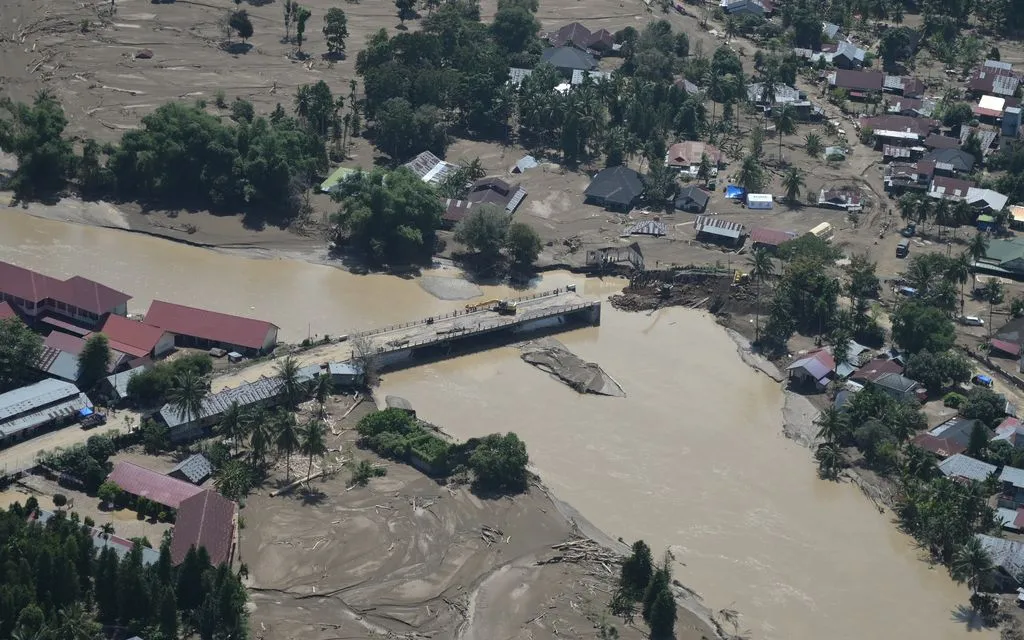 Khu vực bị ảnh hưởng bởi lũ lụt ở Pidie Jaya, tỉnh Aceh, Indonesia (Ảnh: AP)