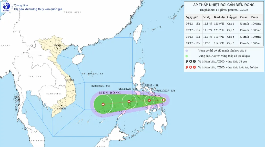 Áp thấp nhiệt đới giật cấp 8 sắp vào Biển Đông - Ảnh 1.
