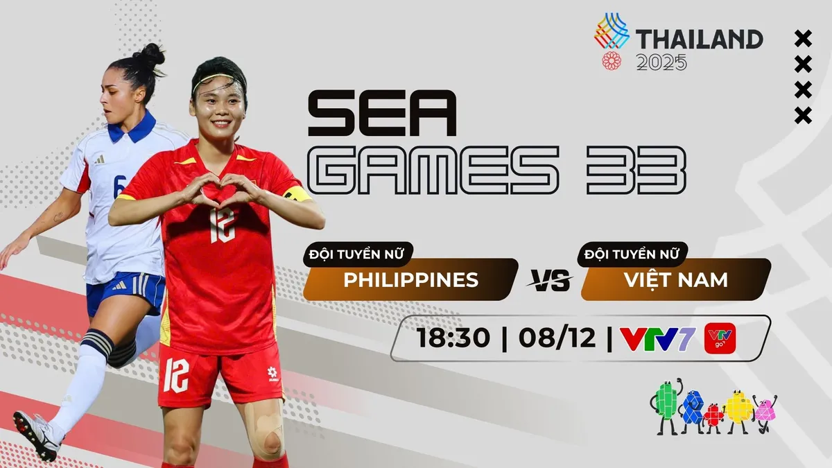 Lịch thi đấu và trực tiếp bóng đá SEA Games 33 hôm nay 8/12 trên VTV: Tâm điểm nữ Việt Nam gặp tuyển nữ Philippines - Ảnh 1.