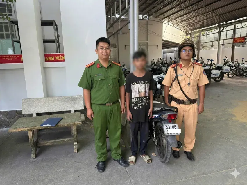 CSGT TP Hồ Chí Minh tịch thu xe máy của nhóm thiếu niên 14 tuổi "bốc đầu" trên phố- Ảnh 1. CSGT TP Hồ Chí Minh tịch thu xe máy của nhóm thiếu niên 14 tuổi "bốc đầu" trên phố- Ảnh 1.