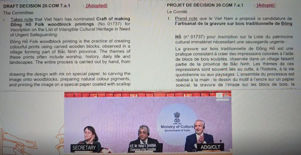 Nghề làm tranh dân gian Đông Hồ được UNESCO ghi danh Di sản cần bảo vệ khẩn cấp- Ảnh 1. Nghề làm tranh dân gian Đông Hồ được UNESCO ghi danh Di sản cần bảo vệ khẩn cấp - Ảnh 1.