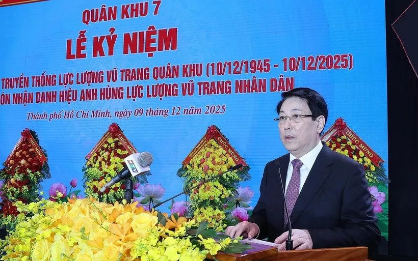 Chủ tịch nước Lương Cường phát biểu chỉ đạo. (Ảnh: TTXVN)
