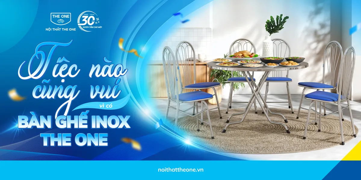 Bàn gấp inox The One: Linh hoạt, gọn bền cho mọi không gian- Ảnh 1.